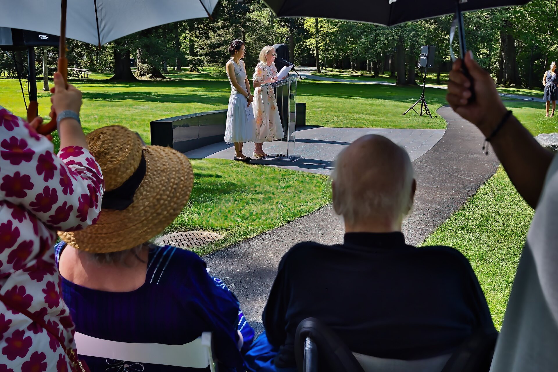 7.28.25 John Williams and Penelope Jencks listen as Seira Ozawa and Kim Taylor speak at Seiji Ozawa statue dedication event 6A8A0293.jpeg